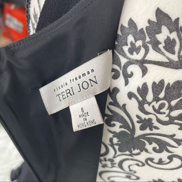 Rickie Freeman for Teri Jon Rose Fit & Flare Ruffle Hem Wool Dress - Picture 8 of 9